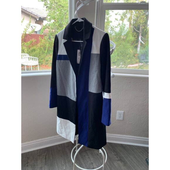 Chicos Black Label Size 8/10 M Patchwork Topper Coat RD10711 $259 NWT - Picture 2 of 11